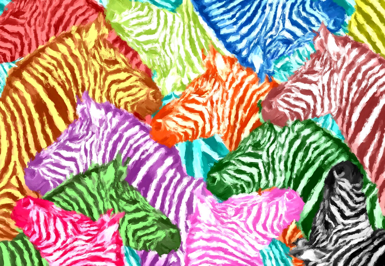 zebra colorful abstract free photo