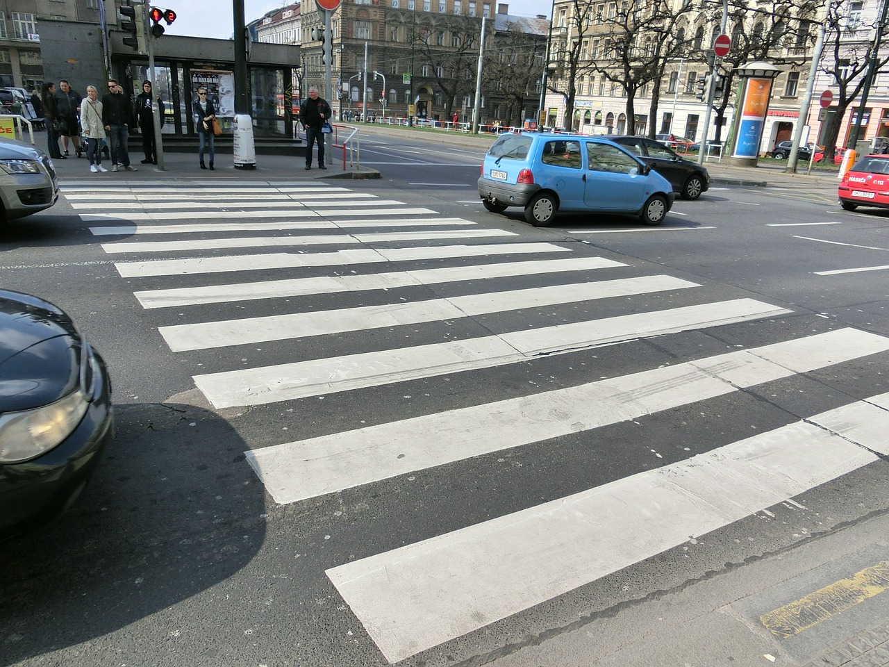 zebra crossing road city free photo