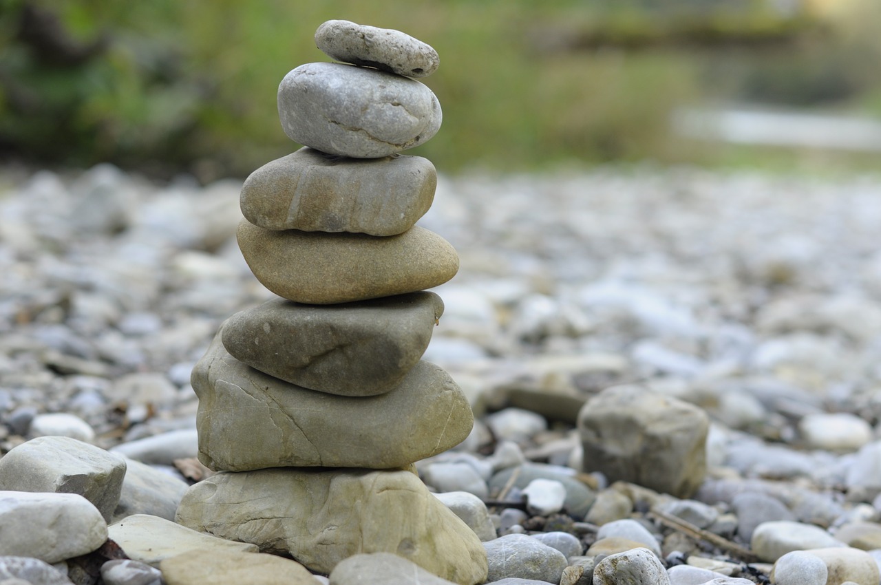 zen stones meditation free photo