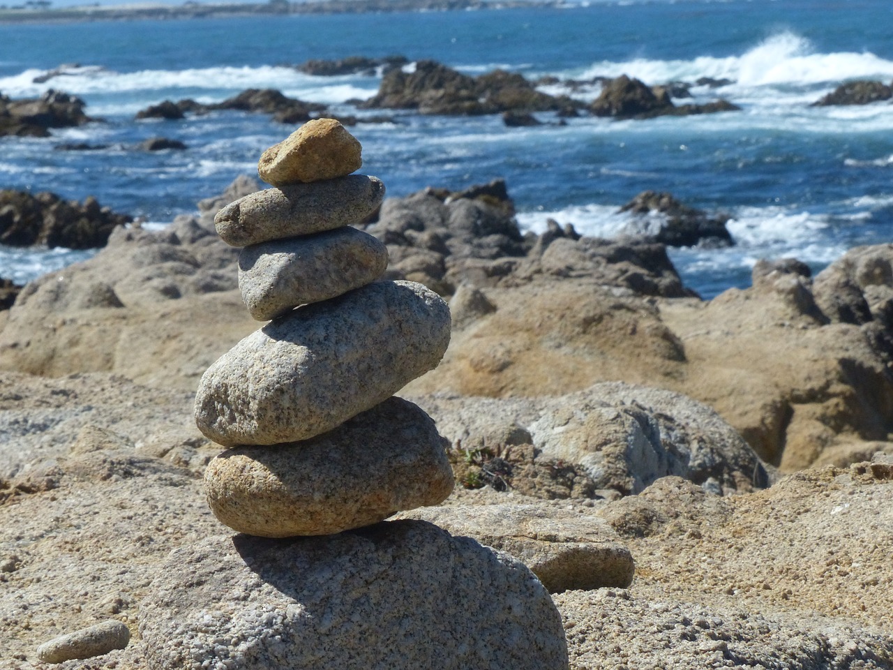 zen rocks beach stack of rocks free photo