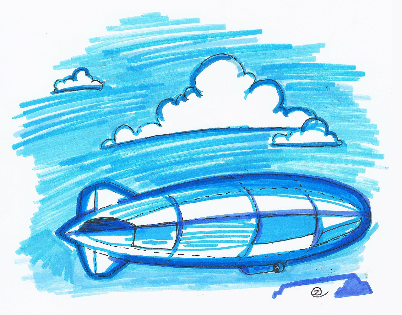 zeppelin airship sketch free photo