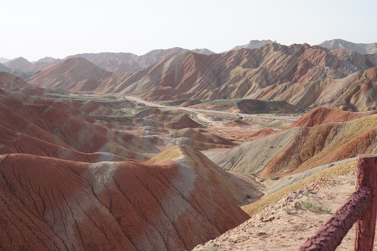 zhangye early in the morning colorful danxia free photo