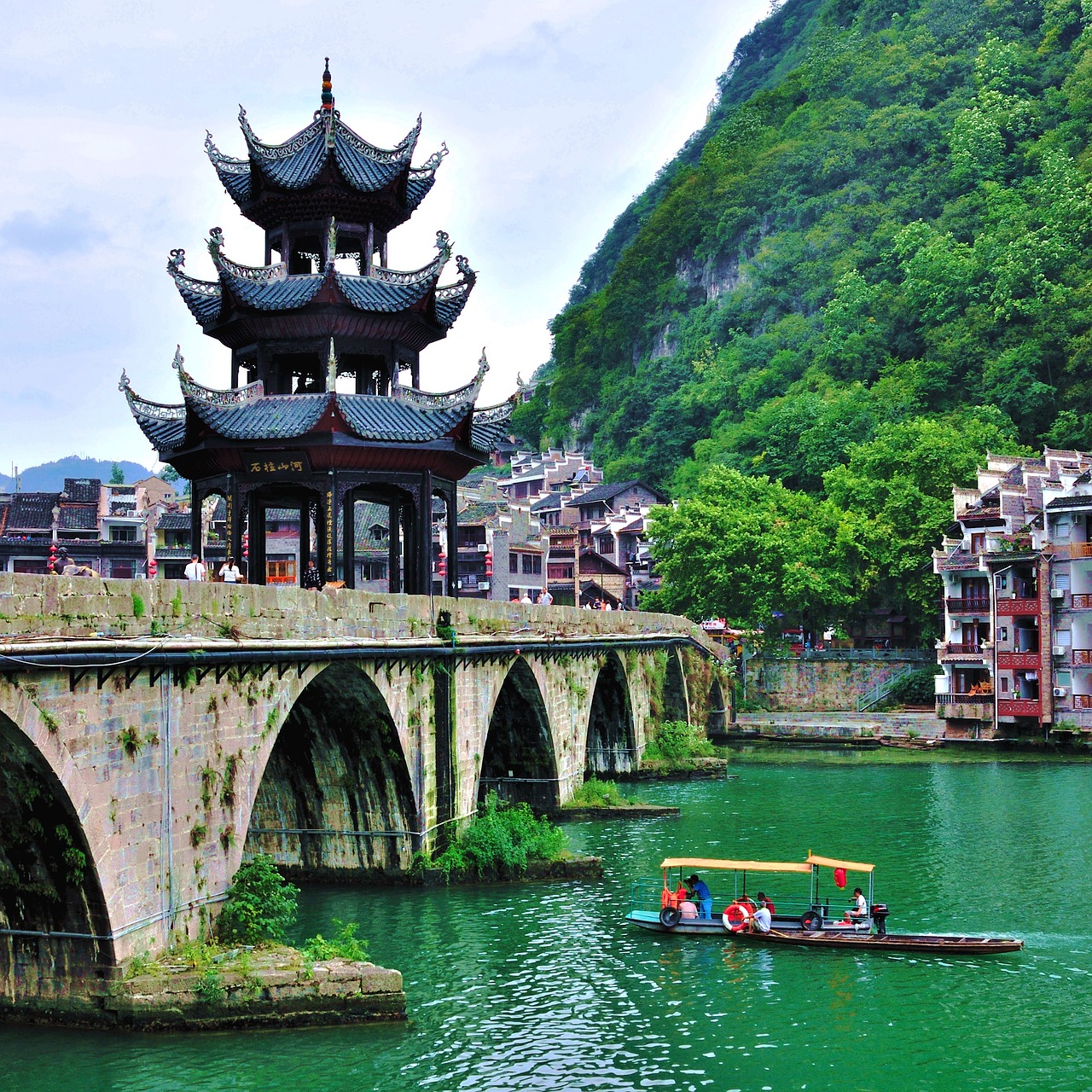 zhenyuan arch bridge st wuyang free photo