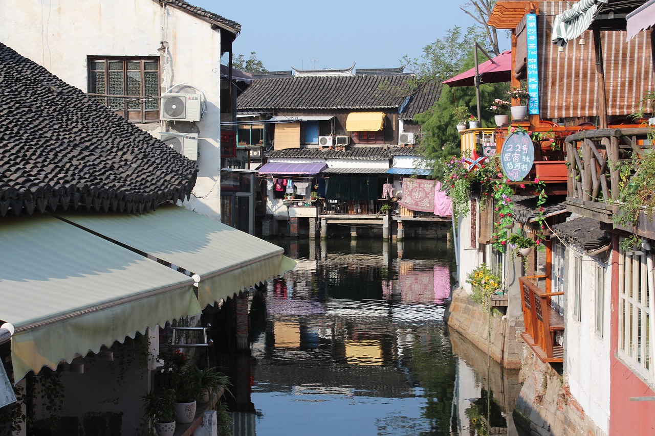 zhujiajiao the ancient town houses free photo