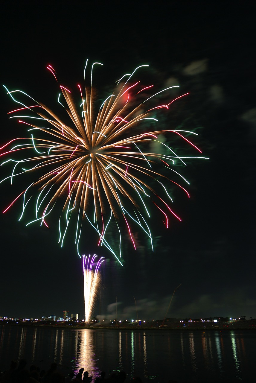 zigzag colorful fireworks free photo