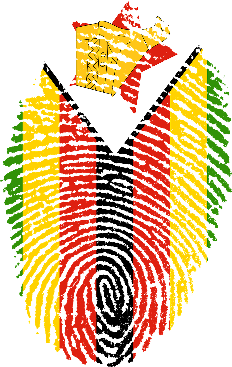 zimbabwe flag fingerprint free photo