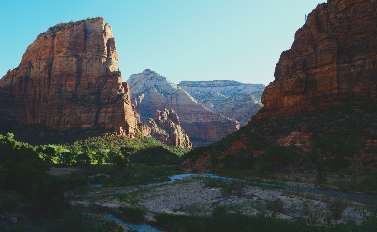 zion red rock morning free photo