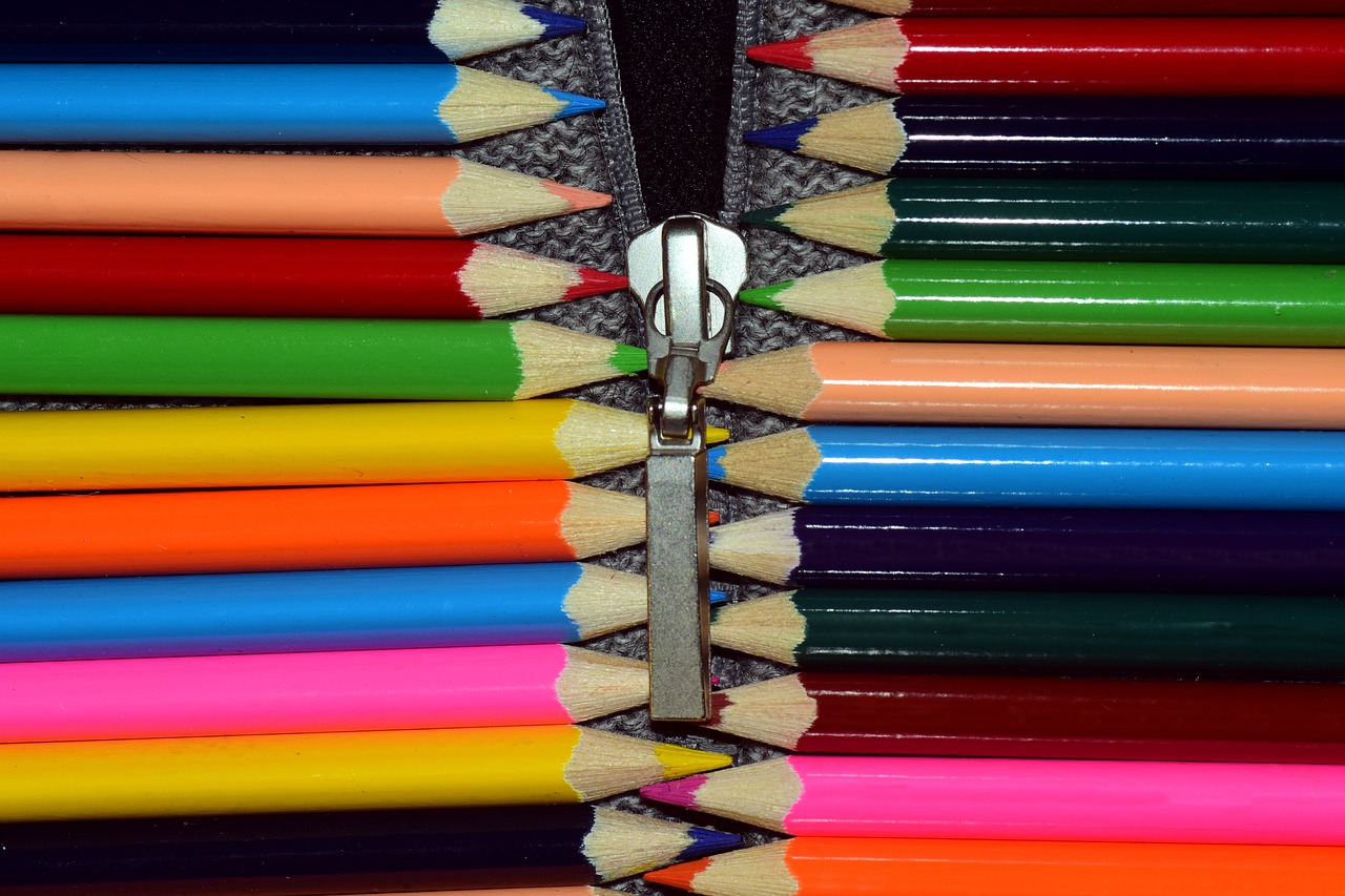 zipper colorful pen free photo