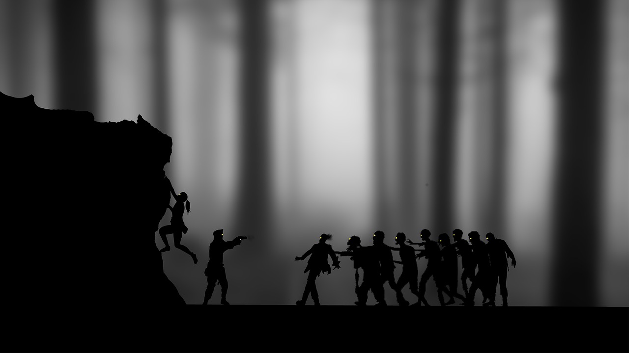 zombies silhouette girl free photo