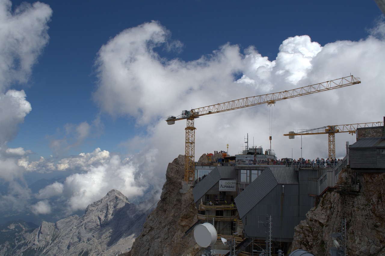 zugspitze site germany highest construction site free photo