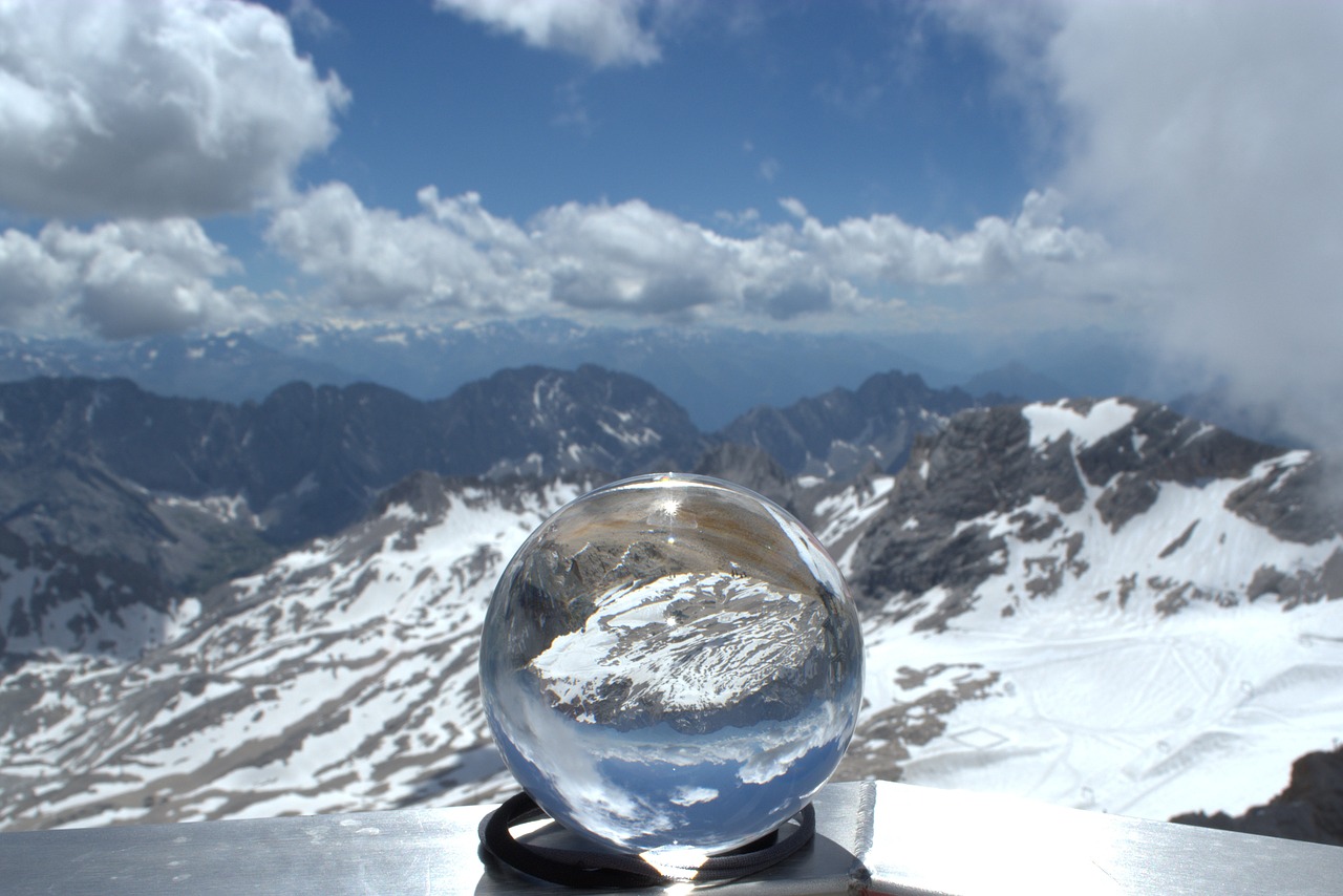 zugspitze glass ball globe image free photo