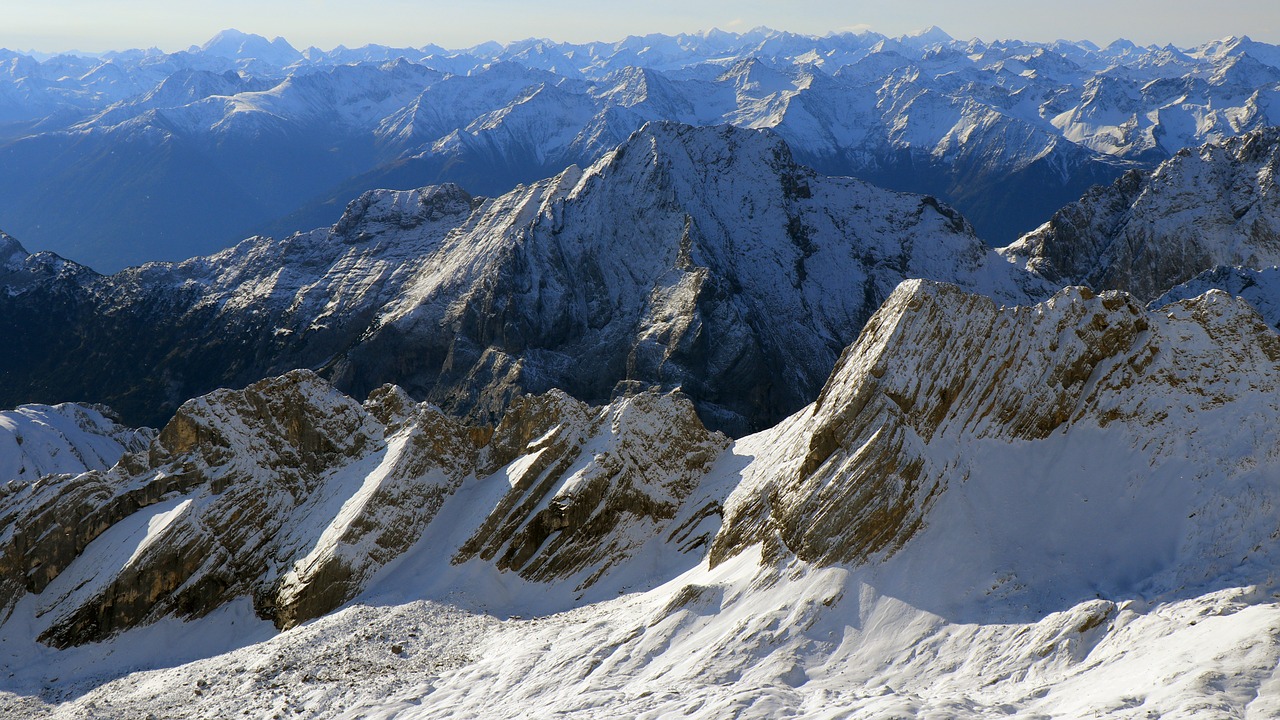 zugspitze panorama sunshine free photo