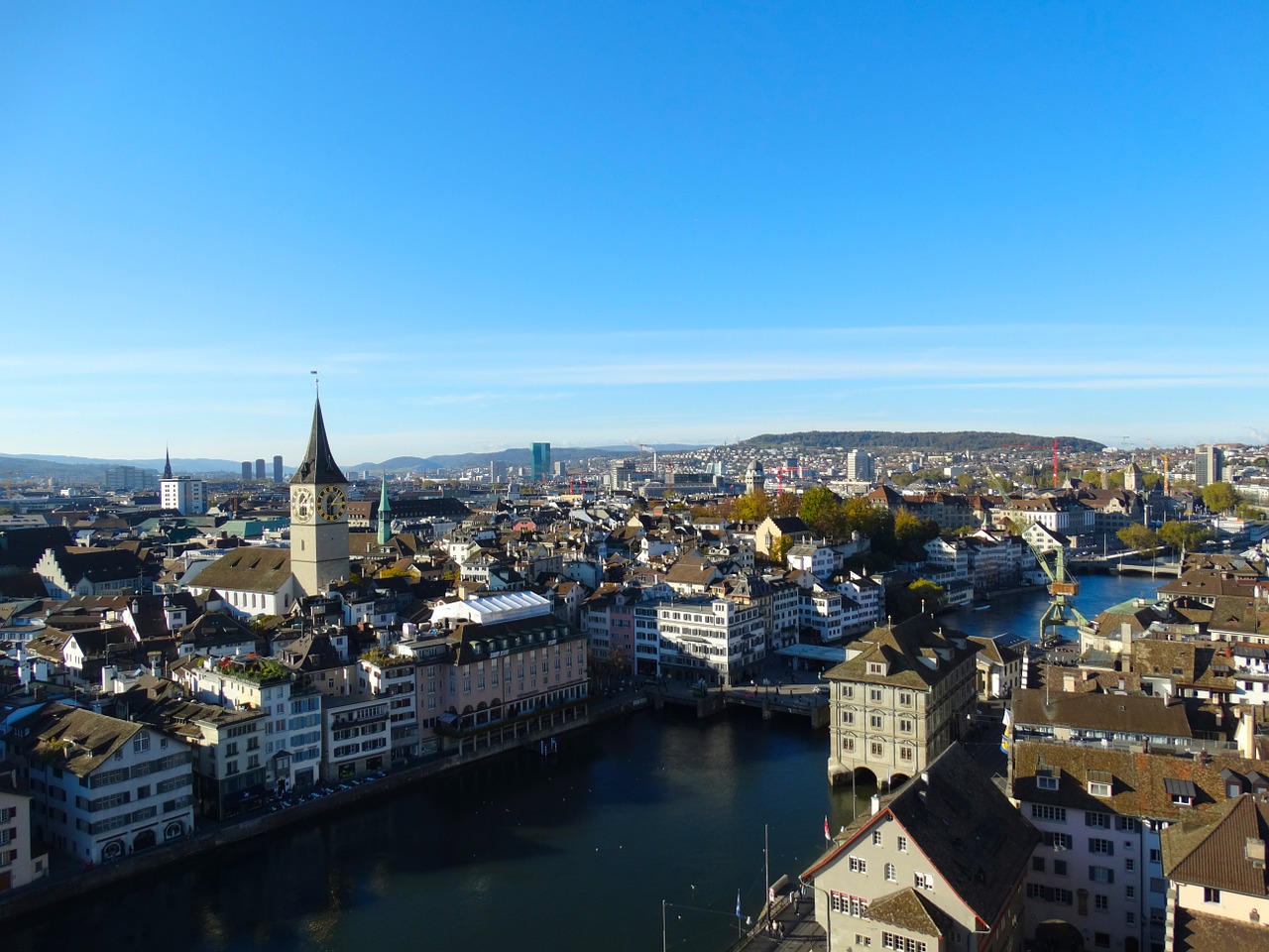 zurich city aerial view free photo