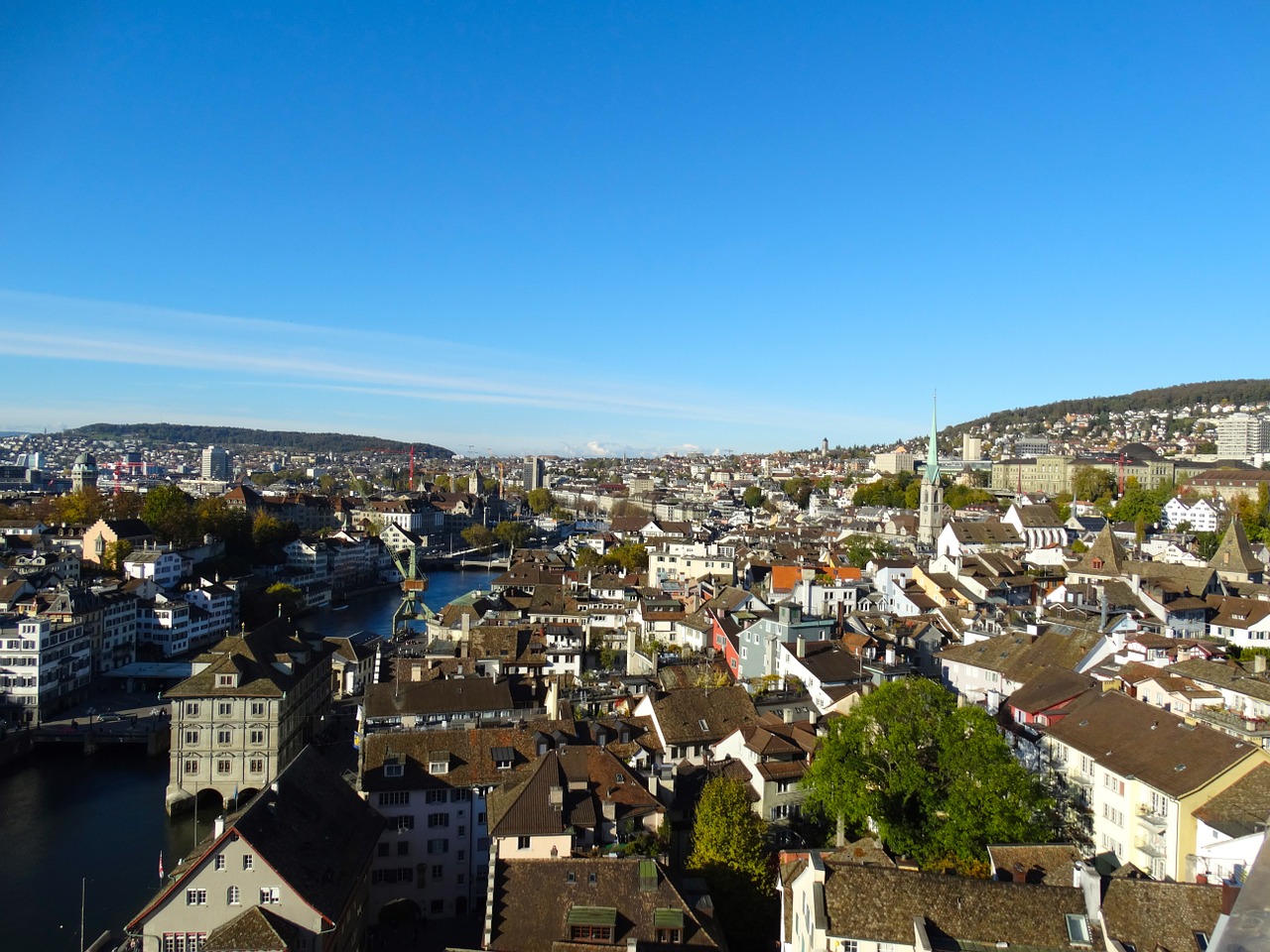 zurich city aerial view free photo