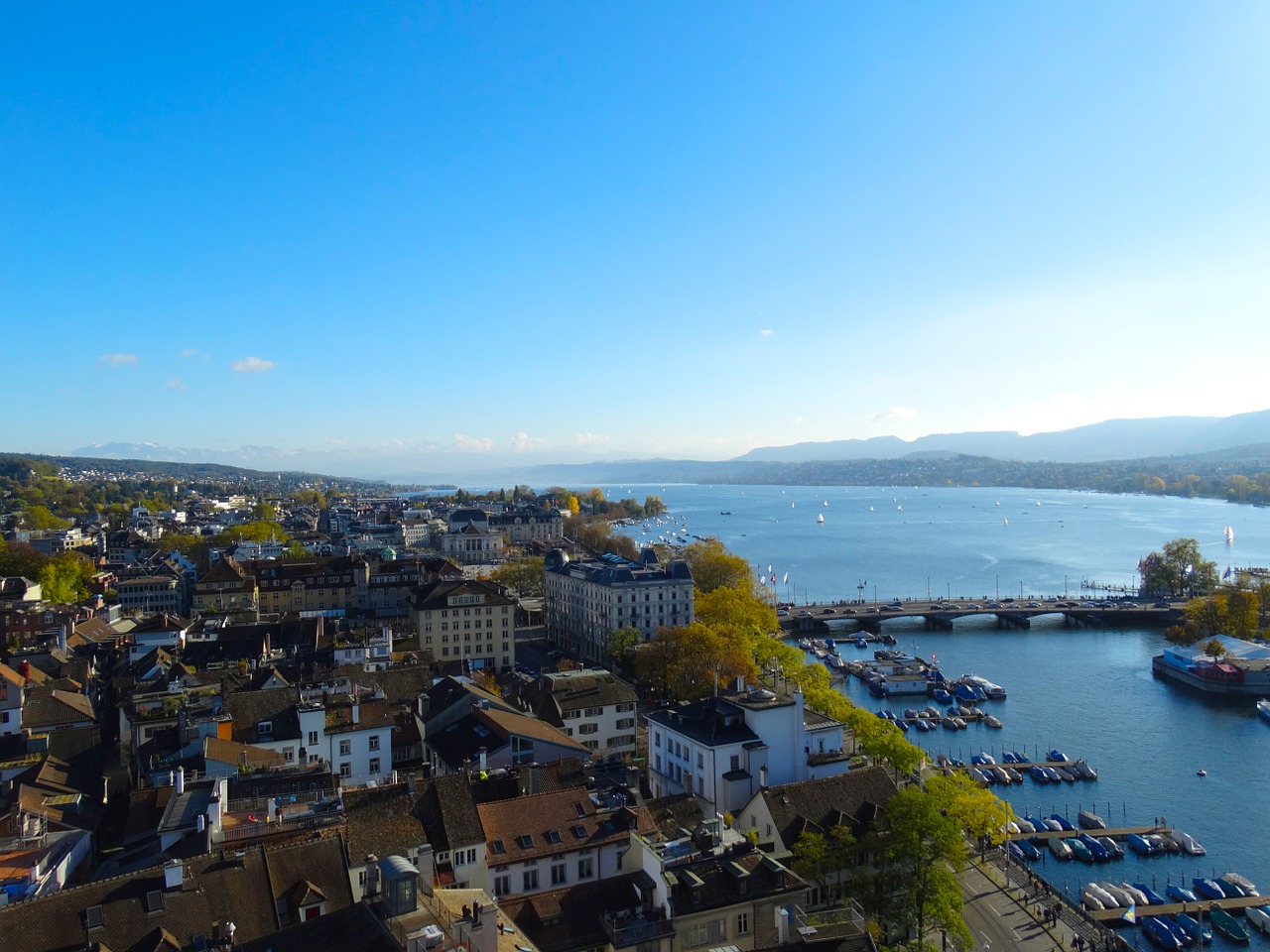 zurich city aerial view free photo