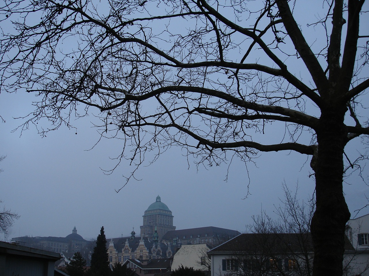 zurich winter evening free photo