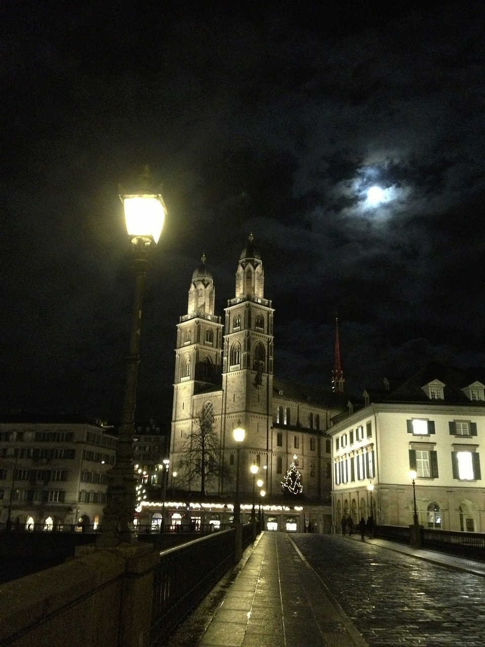 zurich grossmünster night free photo