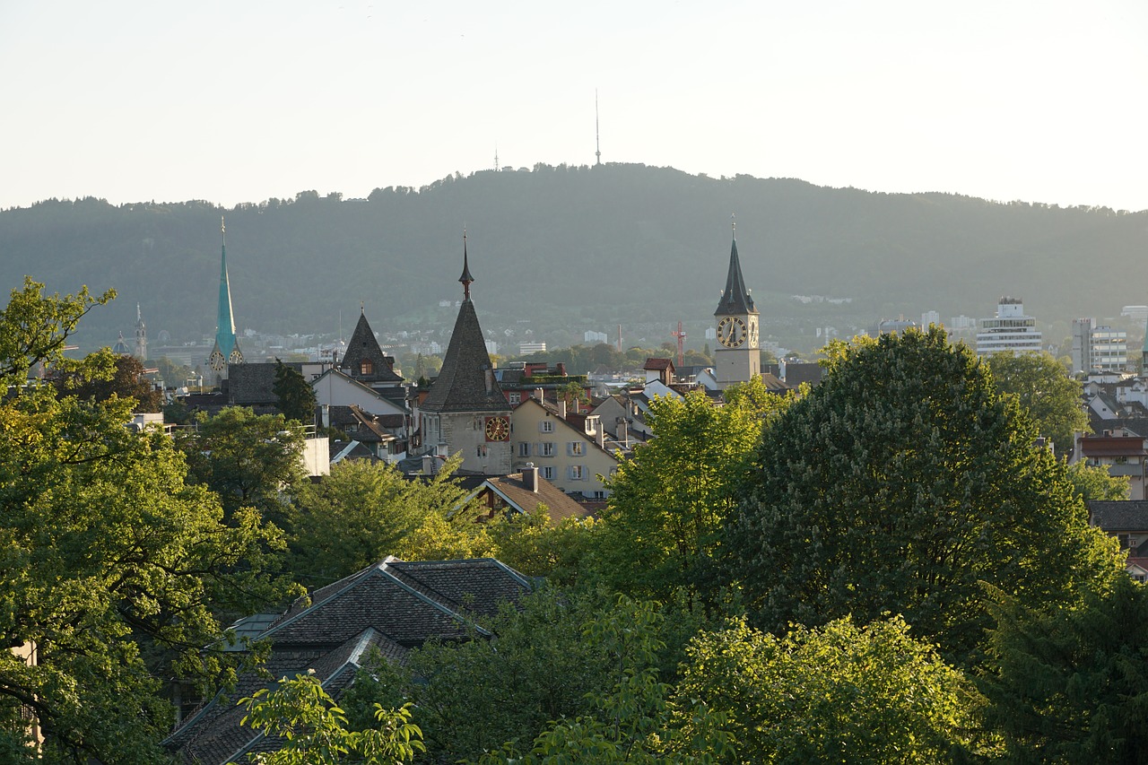 zurich old town churches free photo