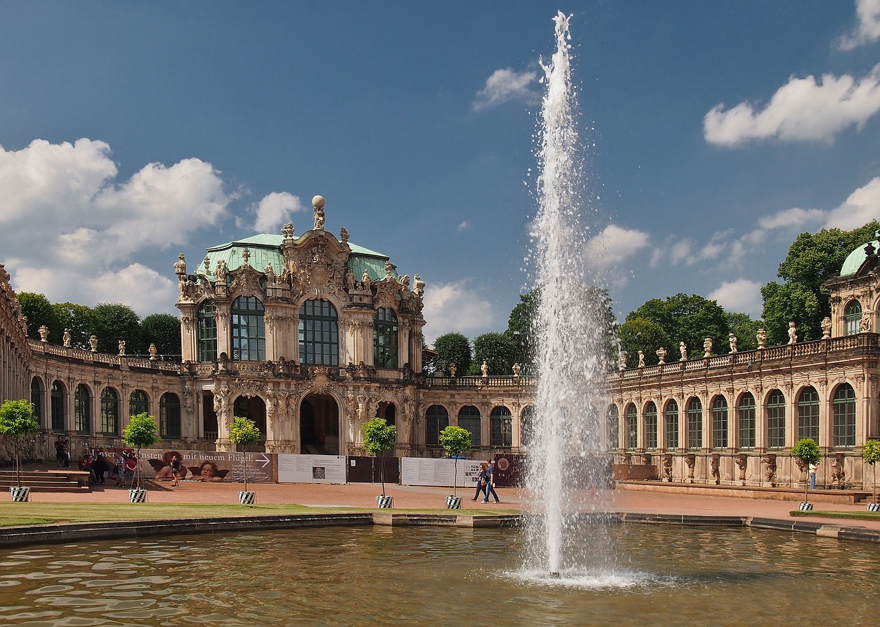 zwinger  baroque building  fountain free photo