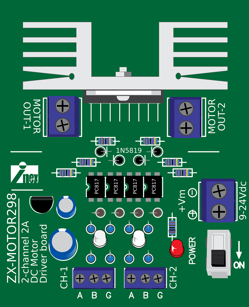 zx-motor298 motor driver driver free photo