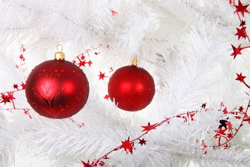 Christmas Decoration On White Tree