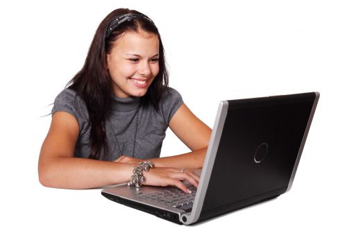 Woman Sitting With Laptop