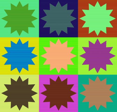 12 Point Stars In Colors