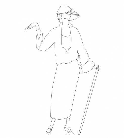 1920s Woman Coloring Page