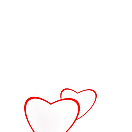 2 Hearts Outline