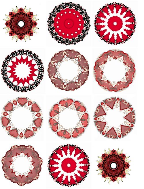 Red Medallions Motifs