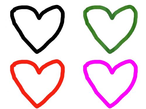 4 Hearts Outline