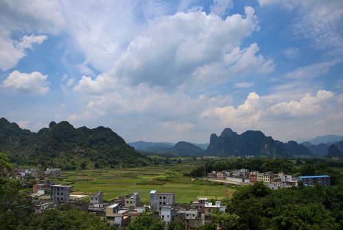 a bird's eye view mountain karst