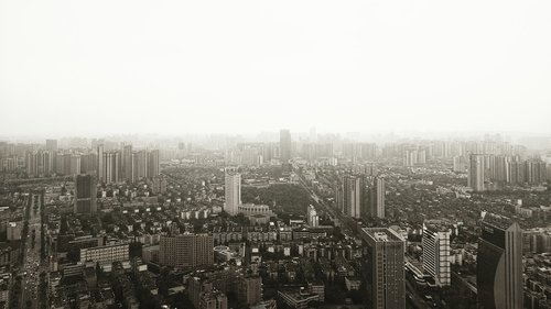 a bird's eye view  skyline  city
