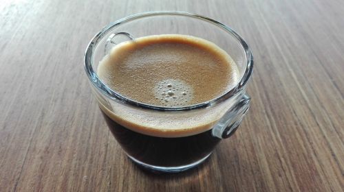a cup of glass coffee