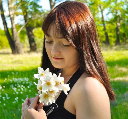 A Girl With White Flowers