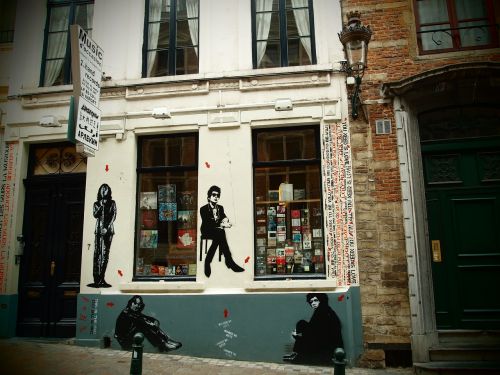 a music shop musicians street art
