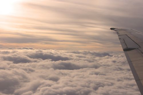 a sea of ​​clouds alps plane