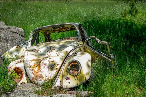 abandoned beetle car