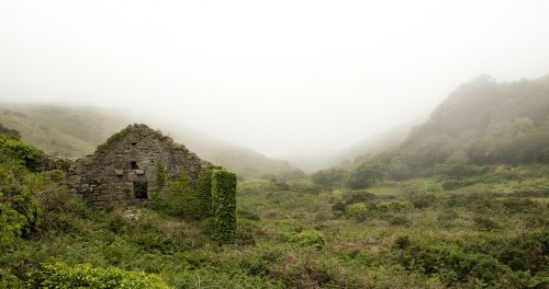 abandoned house hut