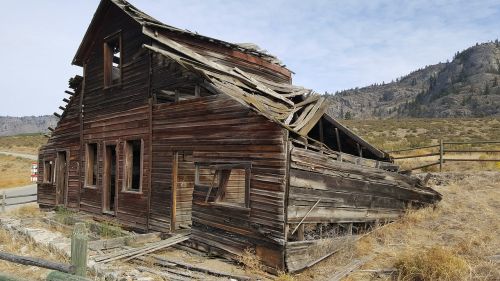 abandoned house frontier house old