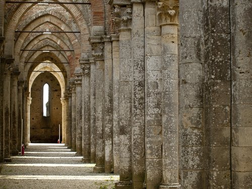 abbey  san galgano  tuscany