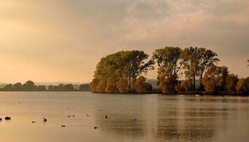 abendstimmung pond autumn