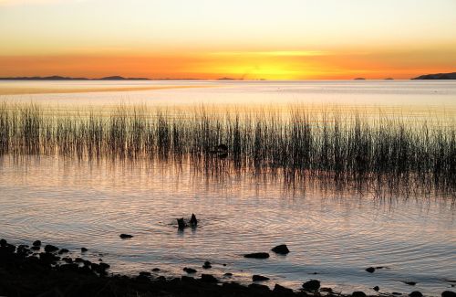 abendstimmung lake lake titicaca