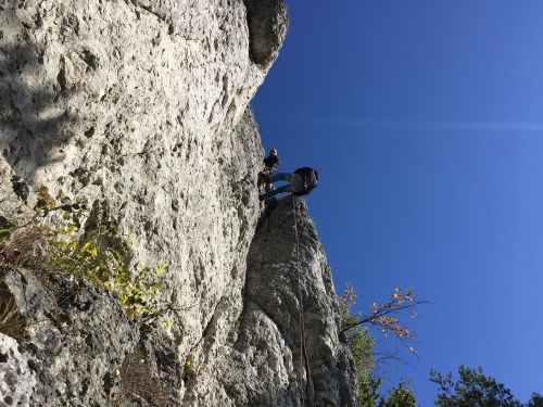 abseil rock climb