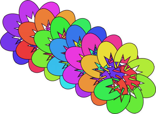 abstract flowers rainbow