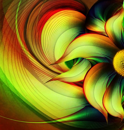 abstract  digital  flower