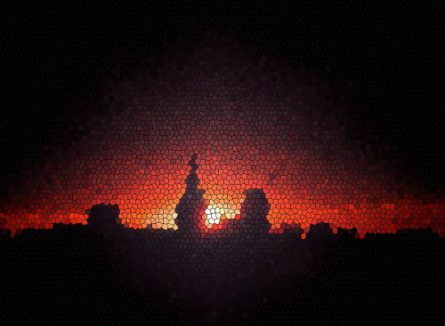 abstract sunset city