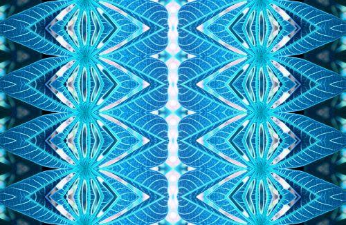 Abstract Blue Leaf Pattern