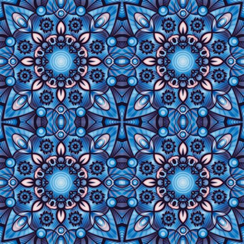 Abstract Blue Pattern Tile