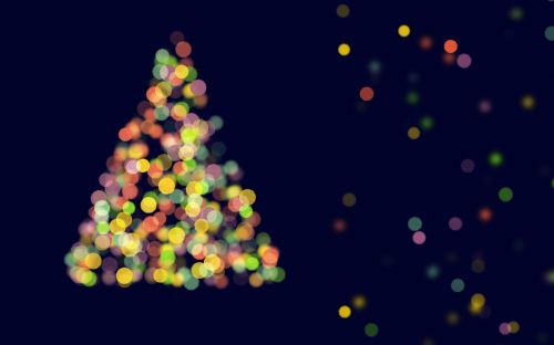 abstract christmas tree bokeh blue background